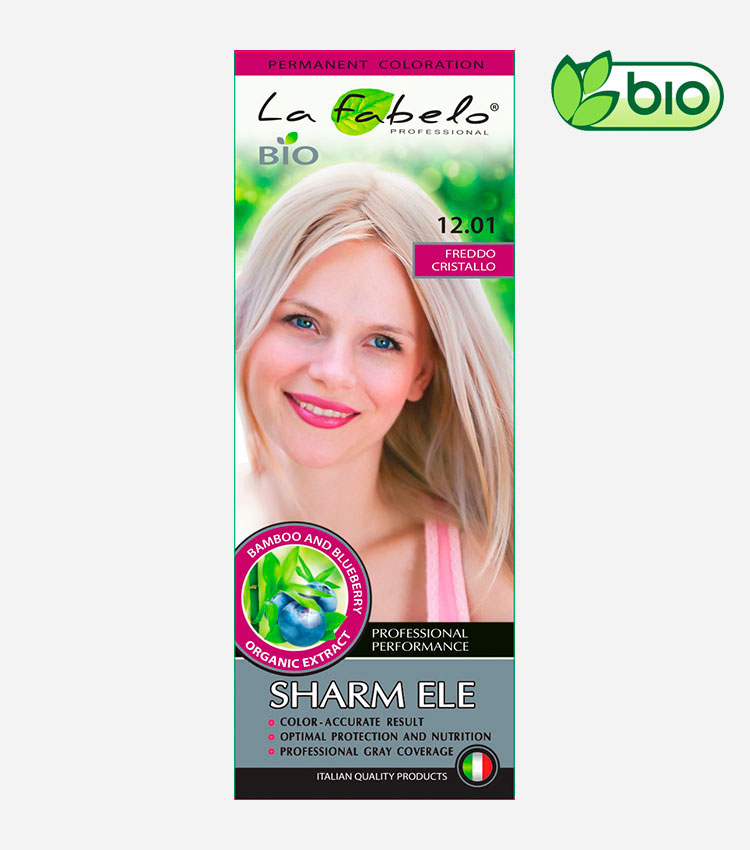 Крем-краска для волос кристальній блонд,  био 50мл тон 12.01 La Fabelo Professional