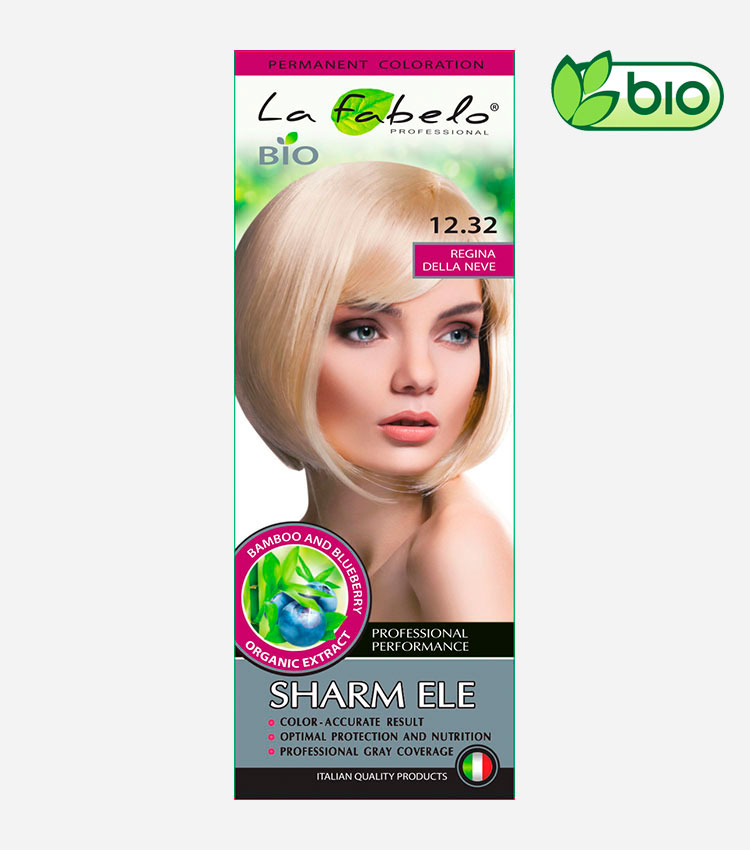 Крем-краска для волос пепельно-платиновый блонд, био 50мл тон 12.32 La Fabelo Professional