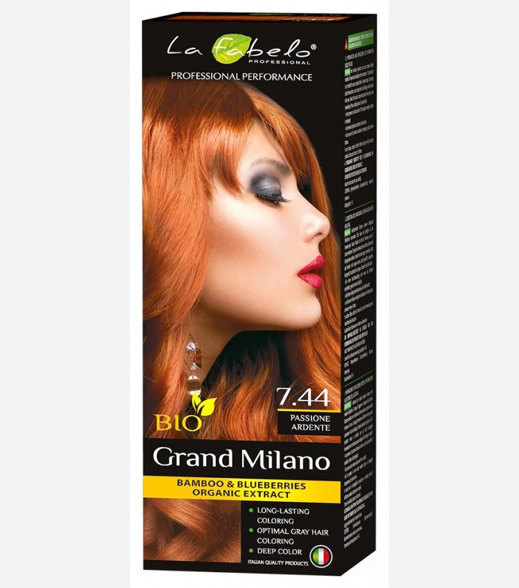 Крем-краска для волос медный цвет, био 100мл тон 7.44 La Fabelo Professional